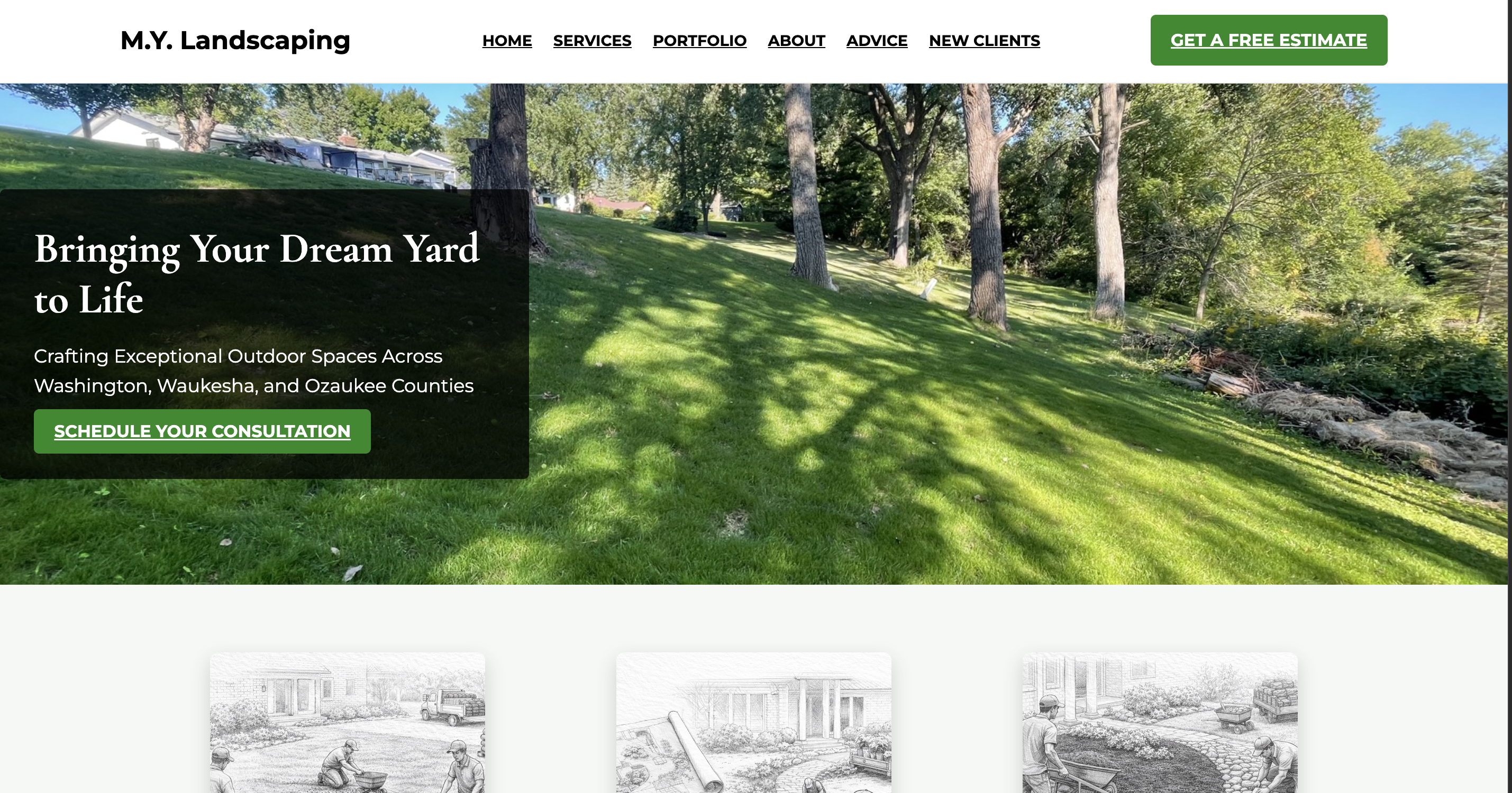 M.Y. Landscaping website screenshot