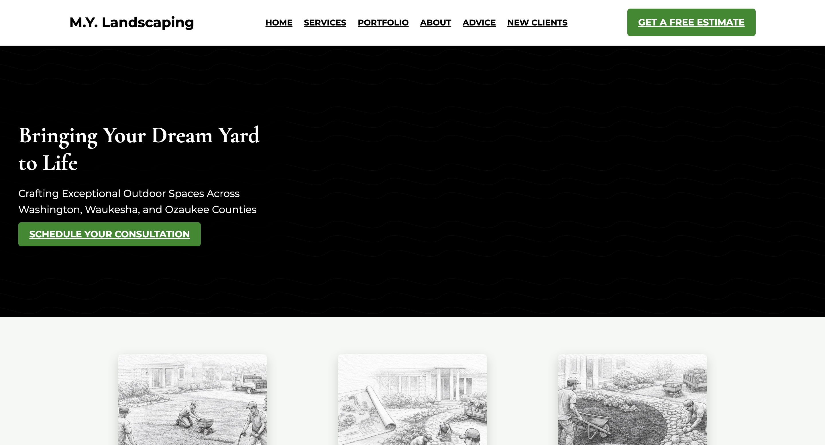 M.Y. Landscaping website screenshot